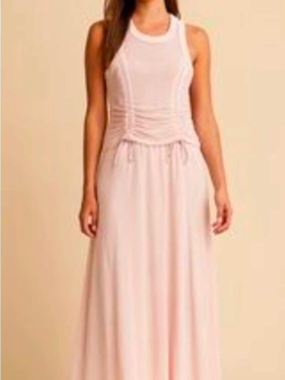 Anthropologie Blush Pink Sleeveless Maxi Dress
